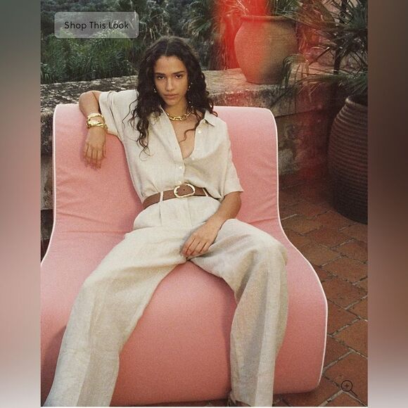 NWT J CREW Wide-leg Essential pant in linen in Natural - Picture 9 of 13